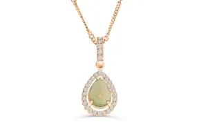 0.72 CT Pear Opal Diamond Pendant 0.25 CT TW 14K Rose Gold OPEN001