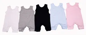 100% 2-Pack Cotton Blank Sleeveless Baby Rompers