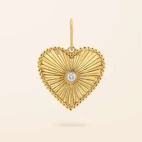 14K Gold Diamond Accent Heart Charm