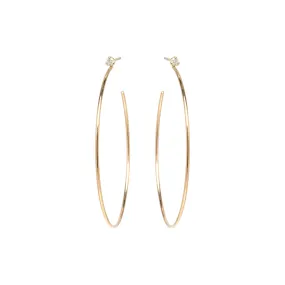 14k Large Prong Diamond Hoops