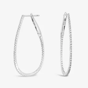 1.5 Elongated Oval 0.65CT Hoop Earrings