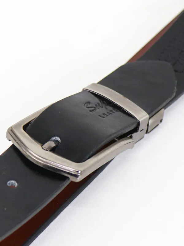 2 in 1 Brown & Black Faux Leather Belt for Men