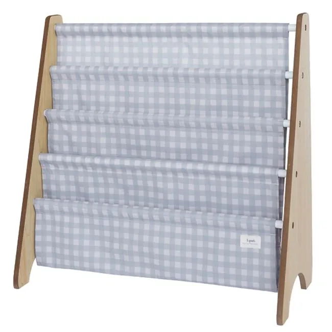 3 Sprouts Book Rack - Blue Gingham