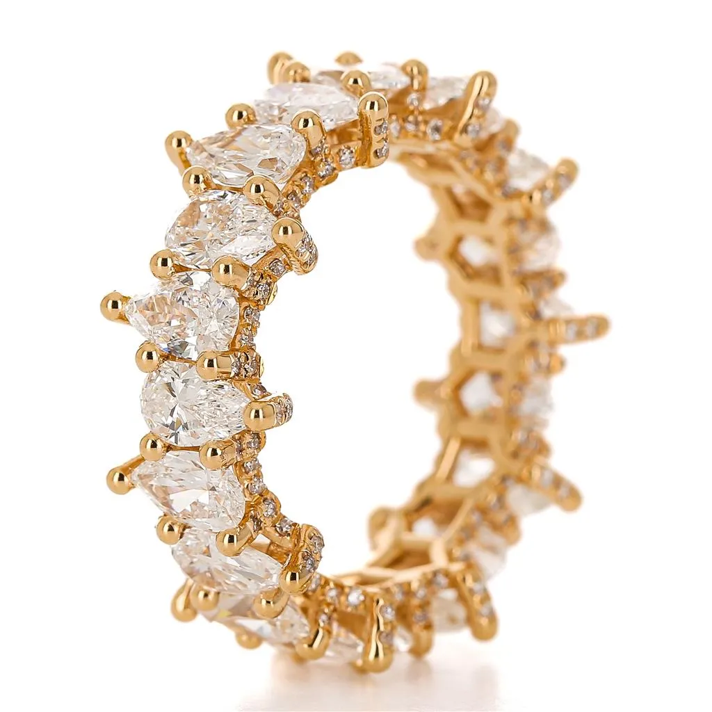 3.68ctw Pear Diamond Eternity Band - Rose Gold