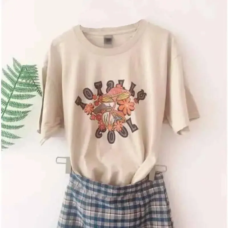 Aesthetic Oversized Magic Mushroom Short Sleeve T Shirt