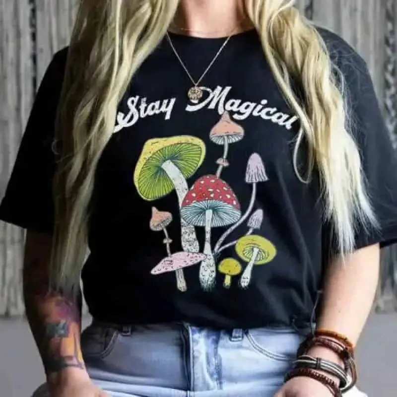 Aesthetic Oversized Magic Mushroom Short Sleeve T Shirt