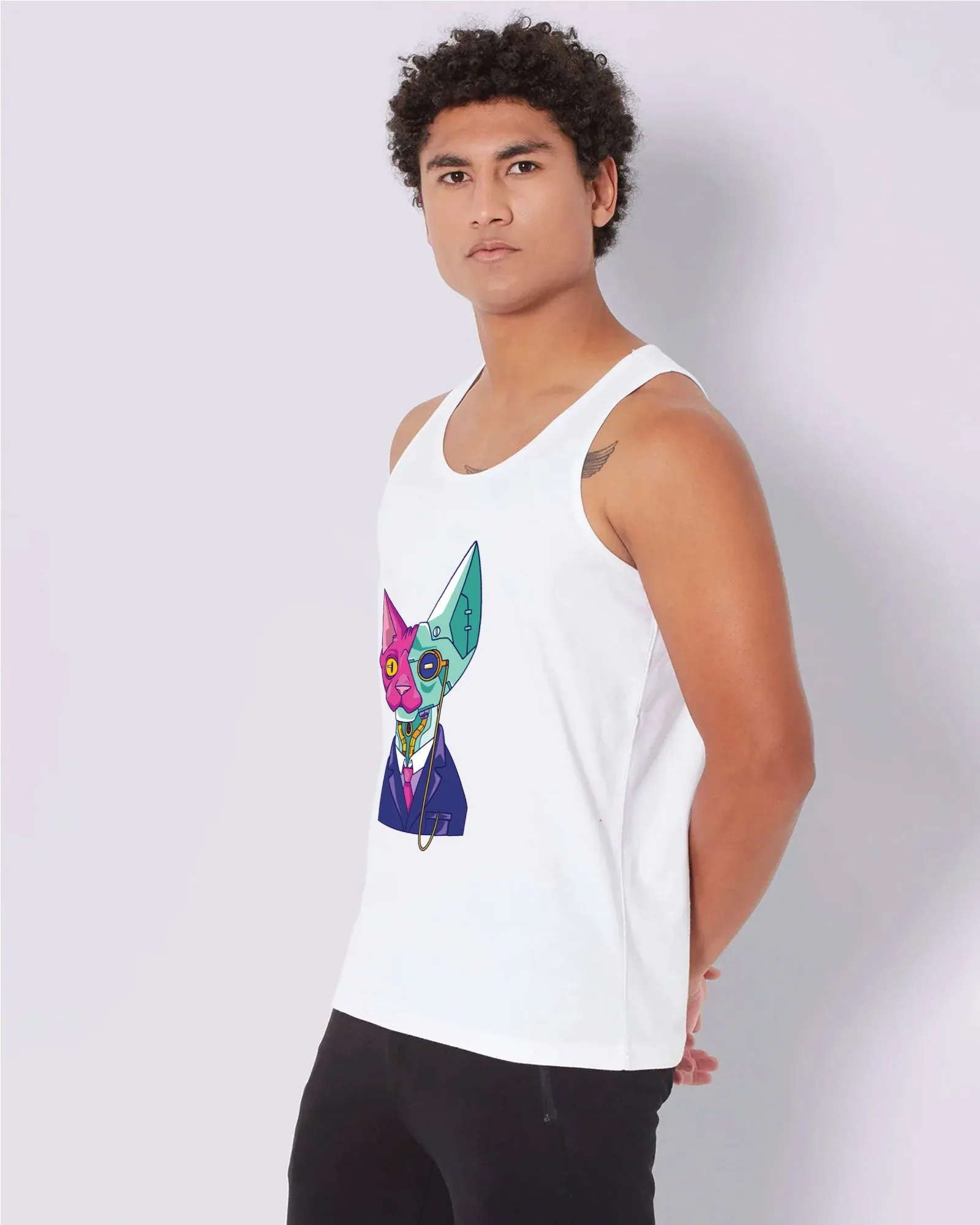 AI Mr. Bolt Tank Top: White