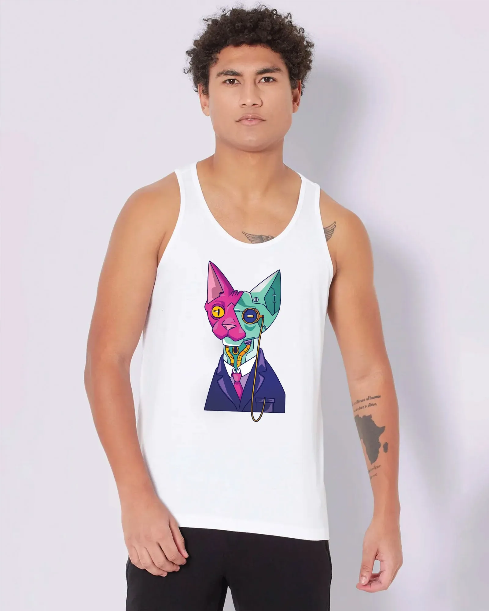 AI Mr. Bolt Tank Top: White