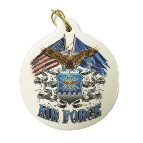 Air Force Double Flag Christmas Ornament