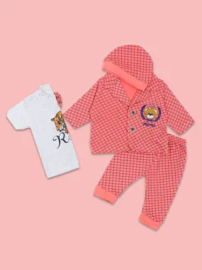 AJ Newborn 4Pc Baba Suit 0Mth - 3Mth Paw Paw Dark Pink