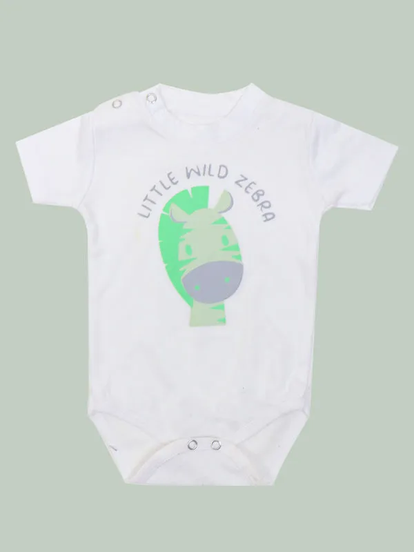 AJ Newborn 4Pc Baba Suit 0Mth - 3Mth Zebra Light Green