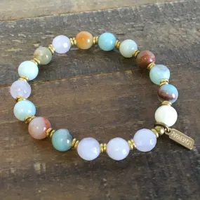 Amazonite and Rose Quartz Positivity and Healing Bracelet