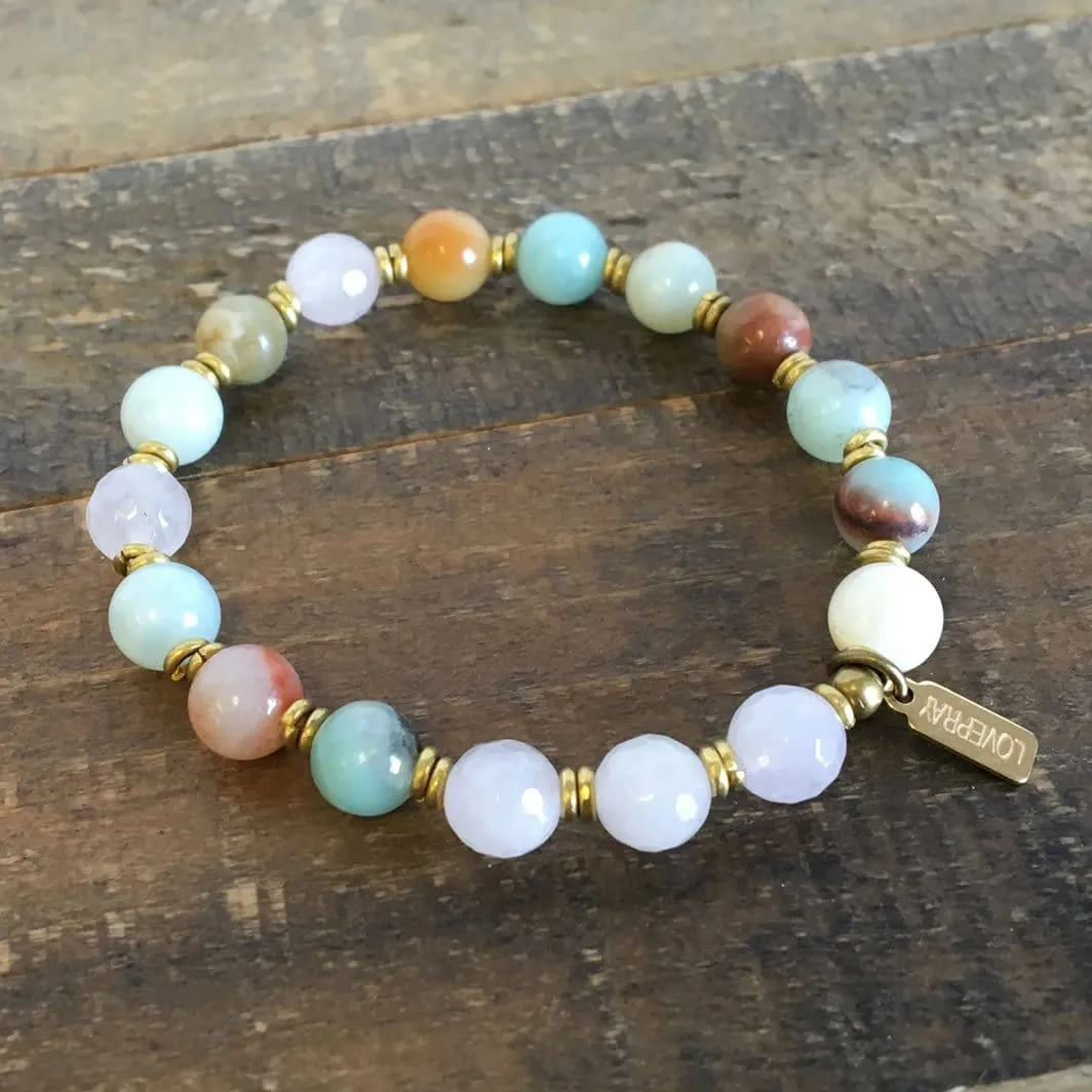 Amazonite and Rose Quartz Positivity and Healing Bracelet