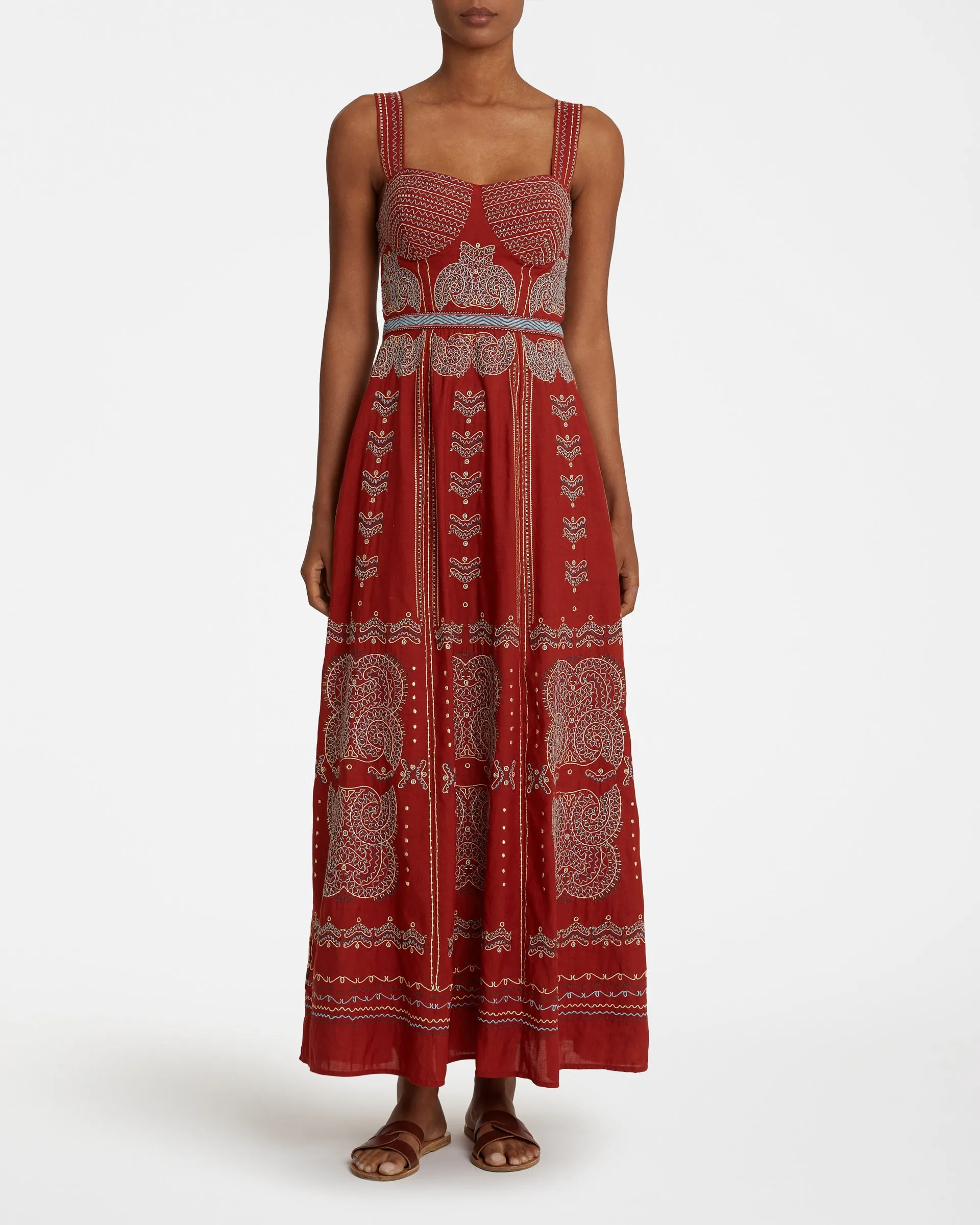 Azzurra Dress with Karabuk Embroidery