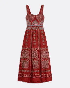 Azzurra Dress with Karabuk Embroidery