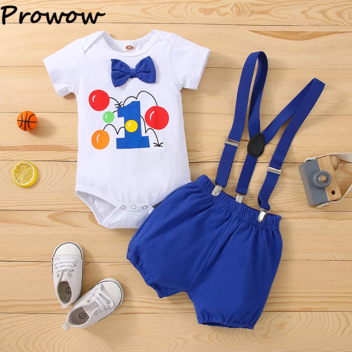 Baby Boy Birthday 1 Short Suspender Outfit Sets