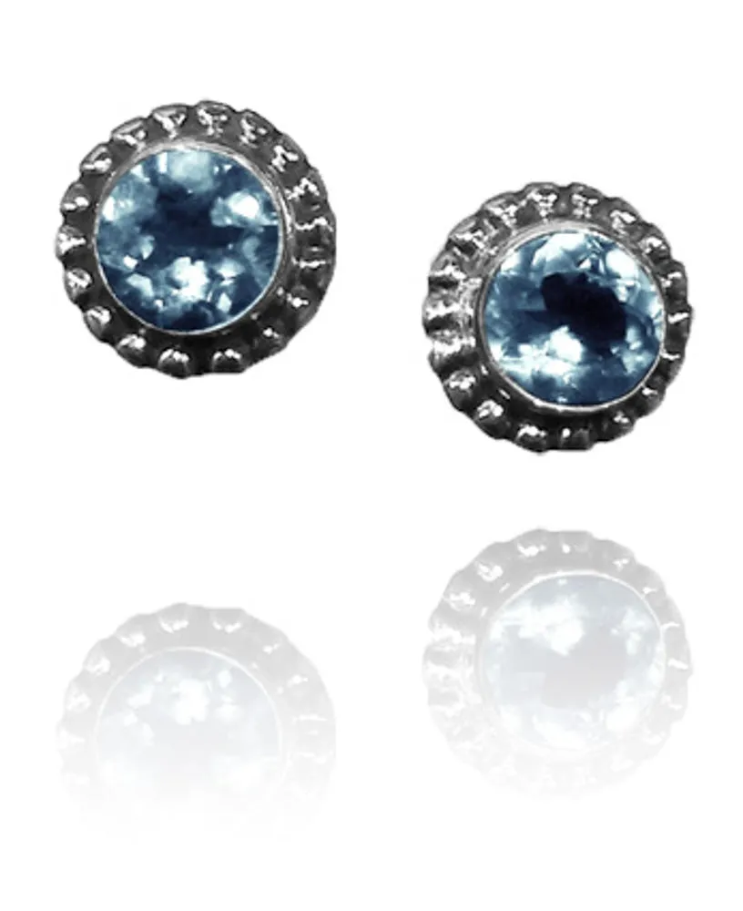 Bali Stone Studs Blue Topaz