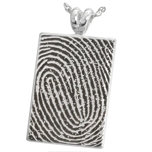 B&B Fingerprint Rectangular Pendant