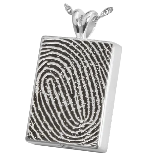 B&B Fingerprint Rectangular Pendant