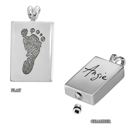 B&B Fingerprint Rectangular Pendant