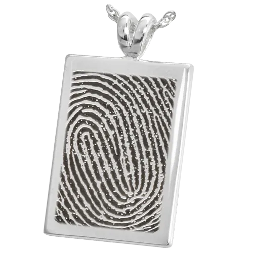 B&B Fingerprint Rectangular Pendant