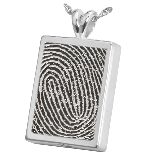 B&B Fingerprint Rectangular Pendant