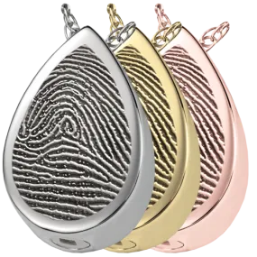 B&B Fingerprint Teardrop Pendant