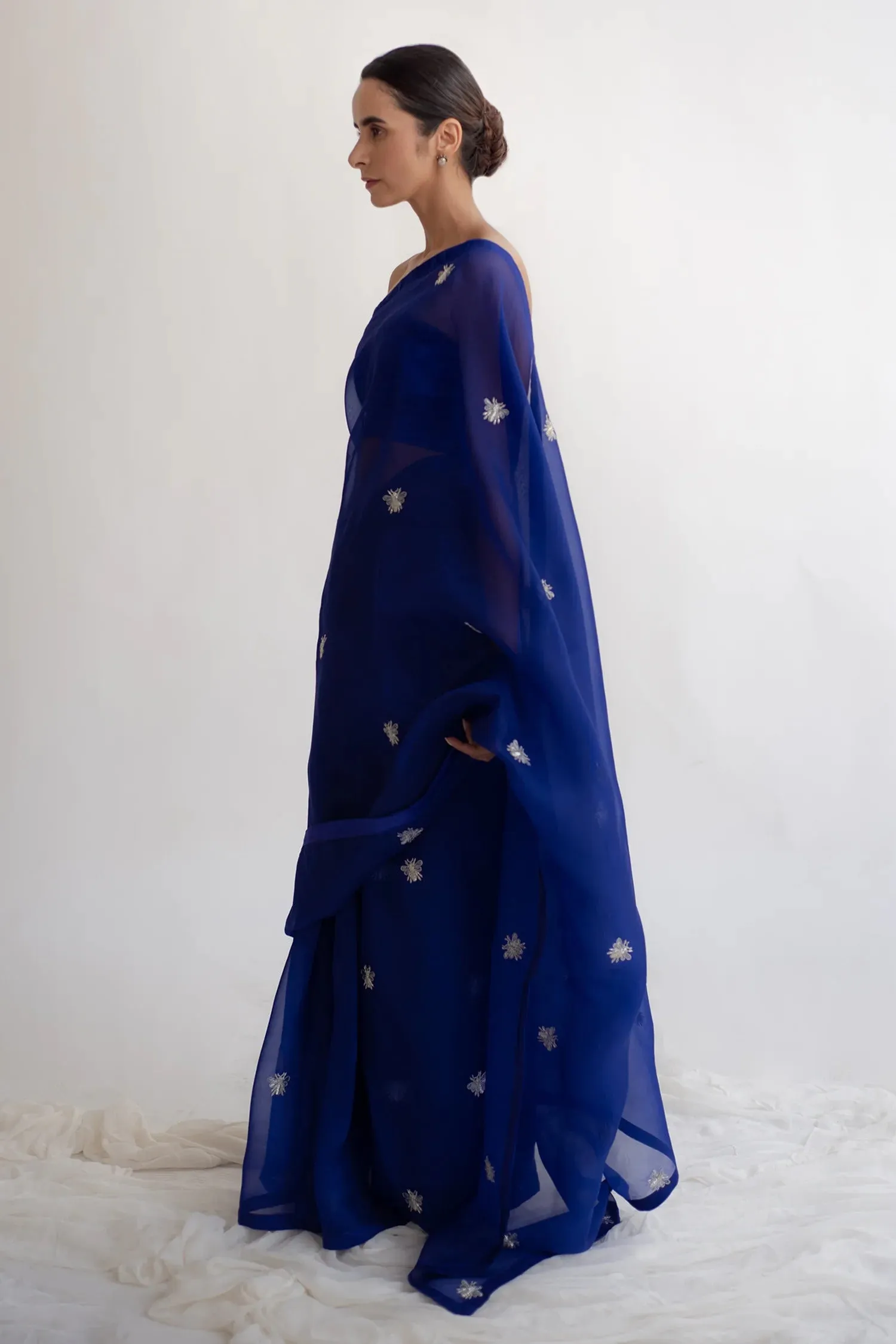 Bee Zardosi Saree - Royal Blue