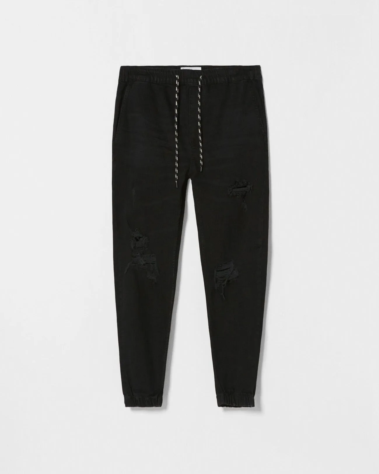 Bershka Ripped jogger jeans Black