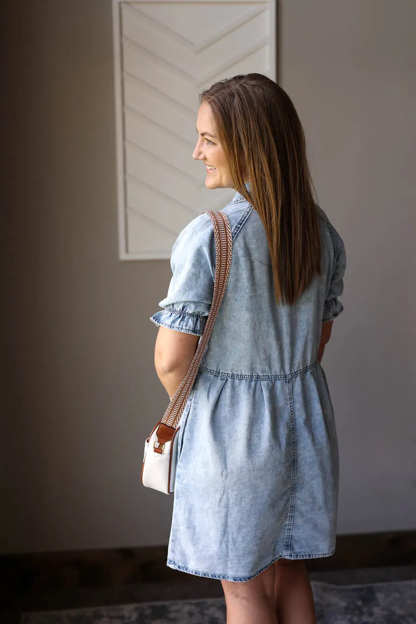 Blue Mineral Washed Denim Dress