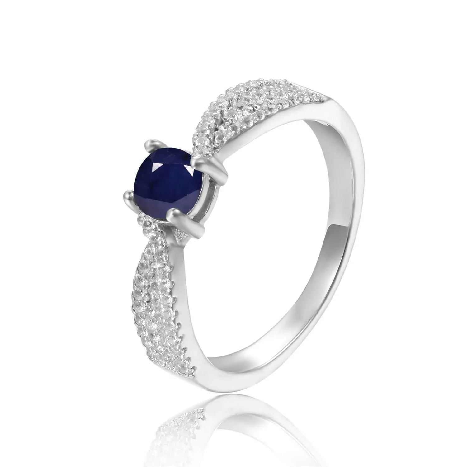 Blue Sapphire Solitiare Engagement Ring