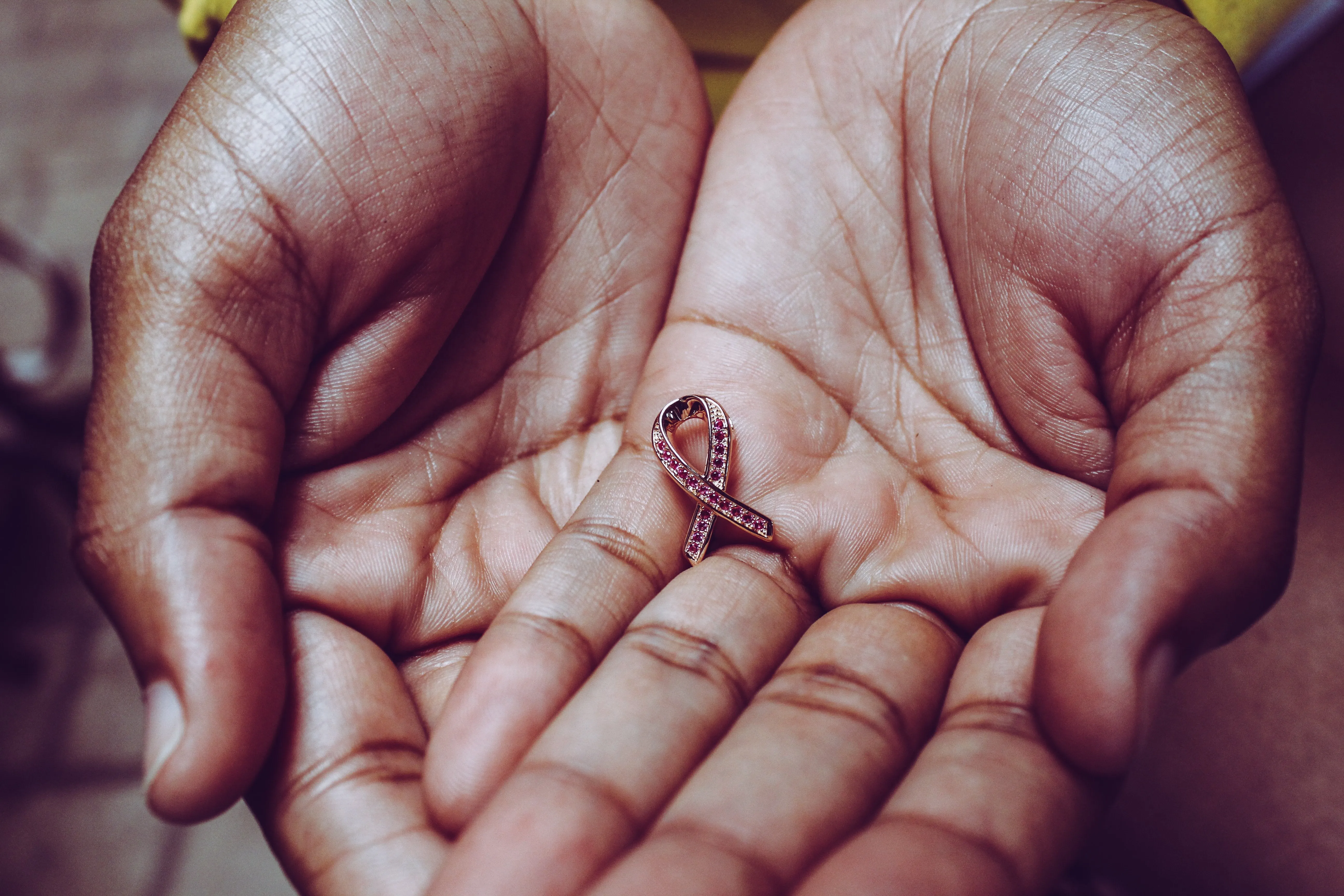 Breast Cancer Awareness Ribbon Pendant With 14K Rose Gold Plating