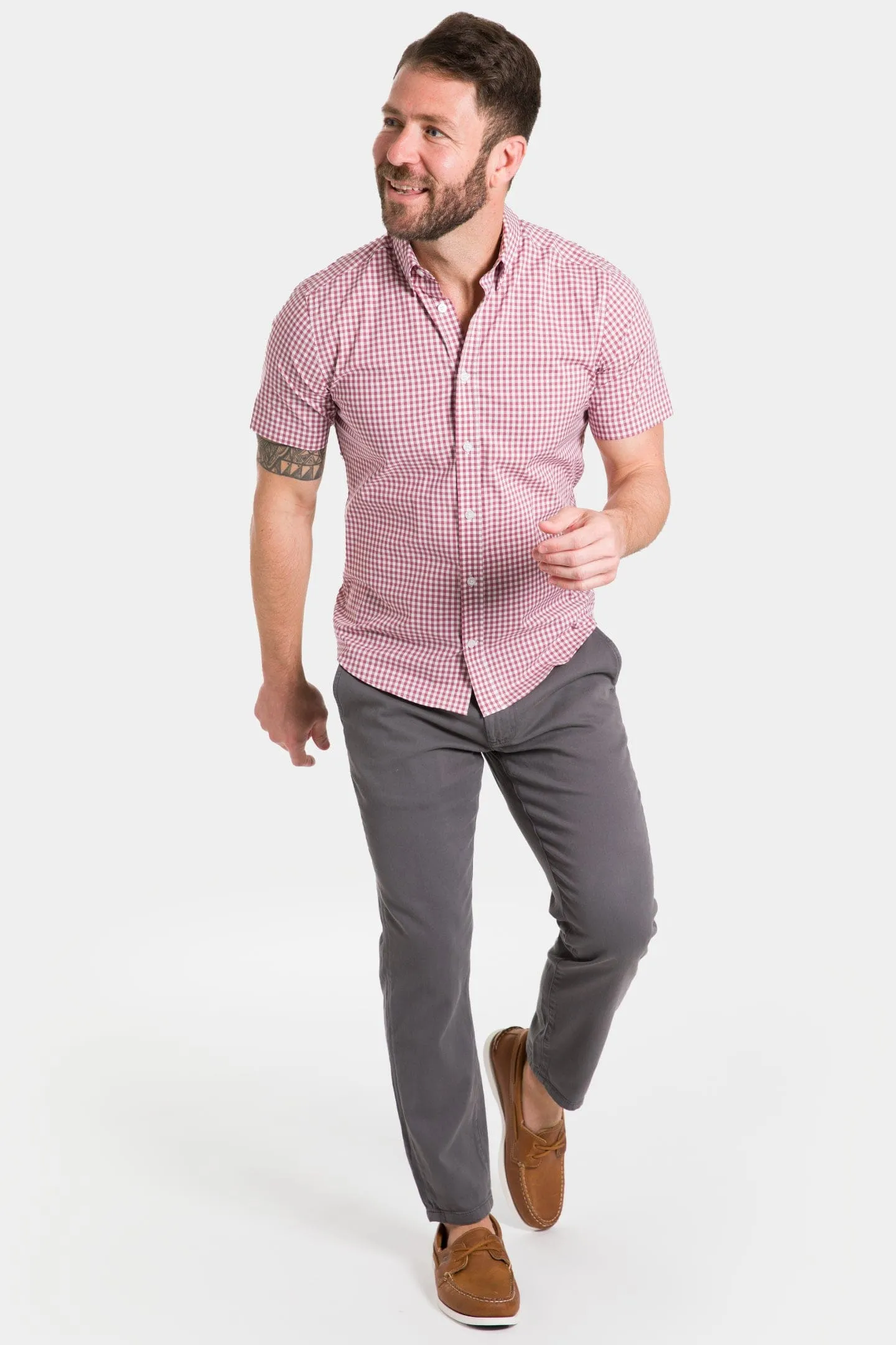 Brick Gingham Short Sleeve Shirt