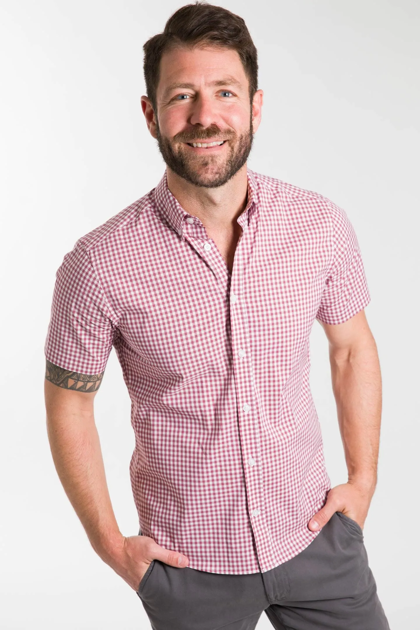 Brick Gingham Short Sleeve Shirt