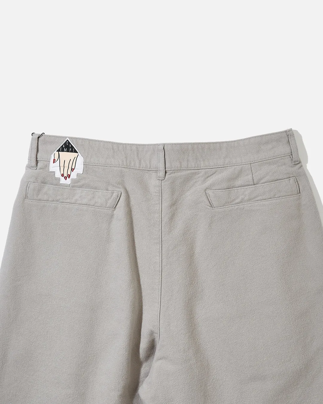 Brushed Soft Cotton One Tuck Pants - Grey