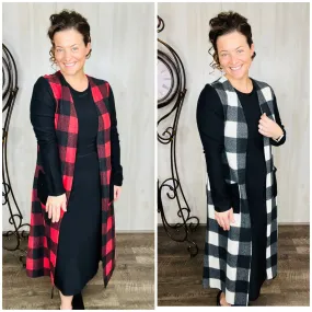 Buffalo Plaid Vest Style- White or Red