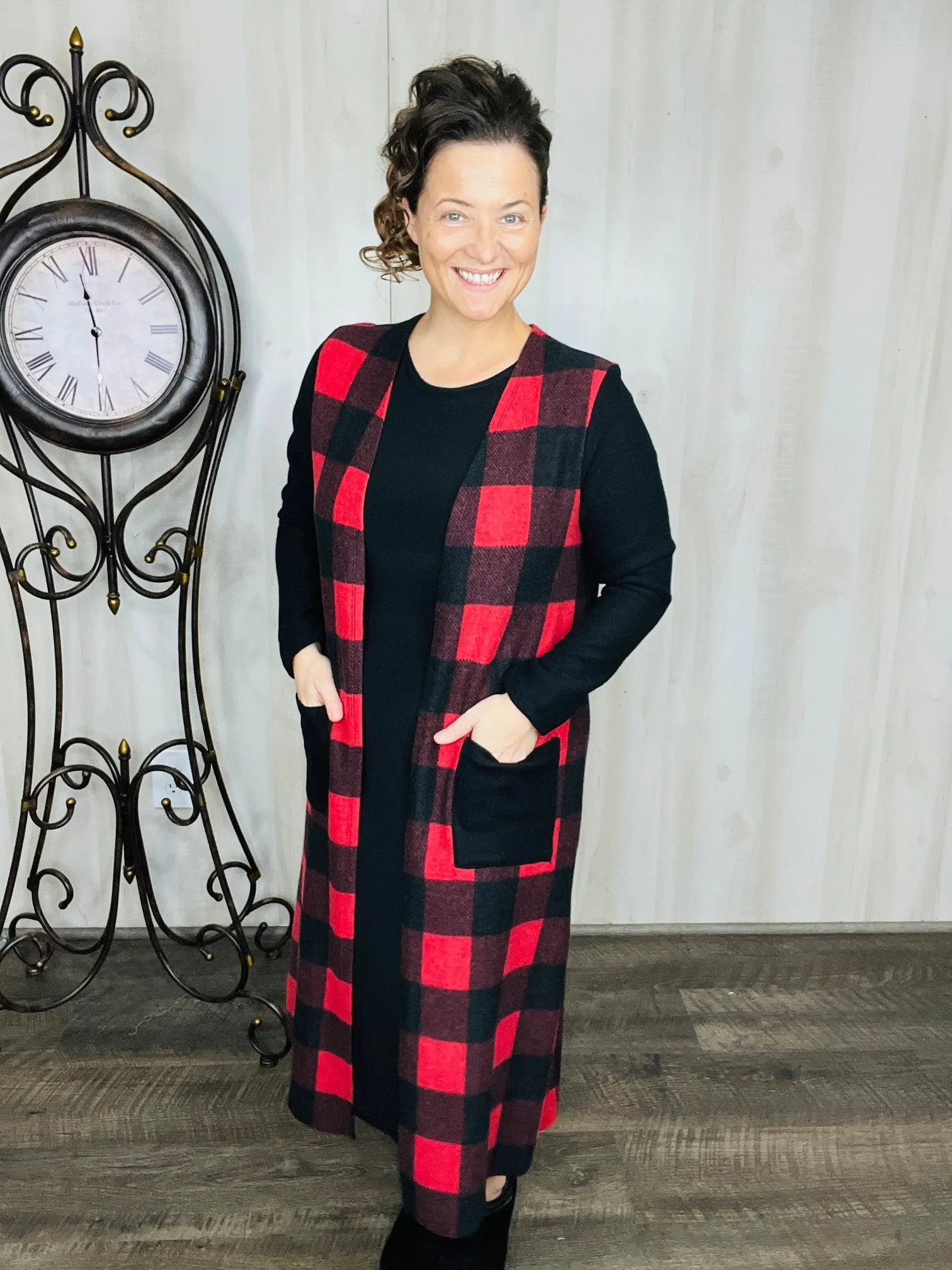 Buffalo Plaid Vest Style- White or Red