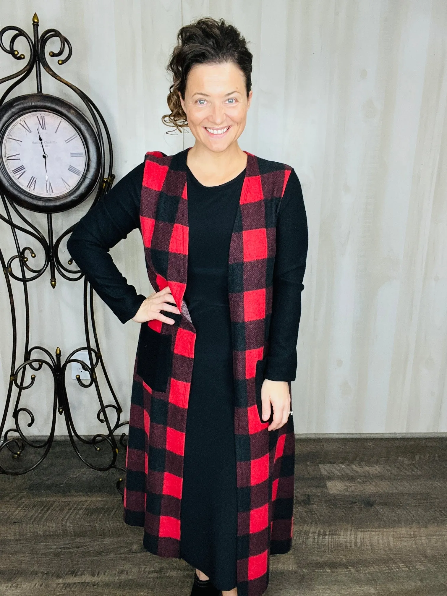 Buffalo Plaid Vest Style- White or Red