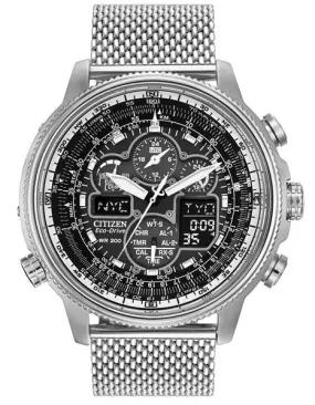 Citizen Eco-Drive Mens Navihawk AT Chrono - Stainless Steel & Black - Atomic