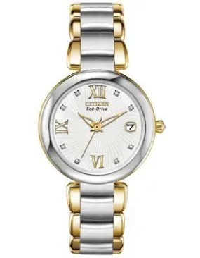 Citizen Signature Marne Diamond  Watch -Two-Tone Case/Bracelet - Embossed Dial