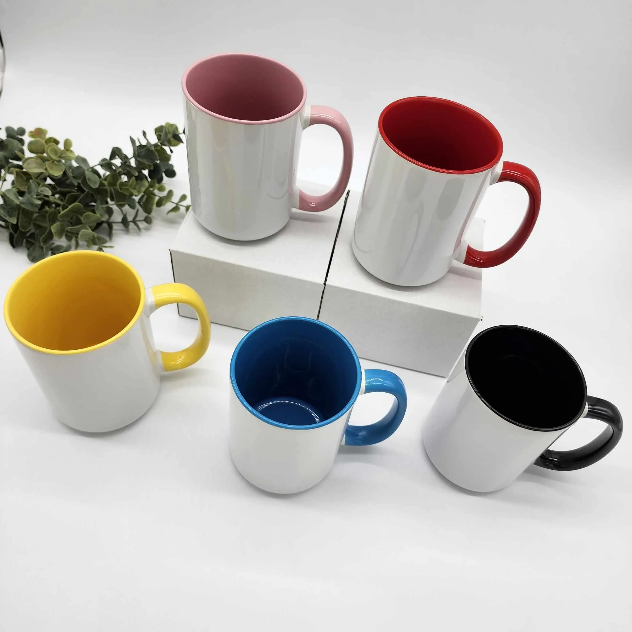 Coloured Inside/Handle 15oz Sublimation Mug - In Stock