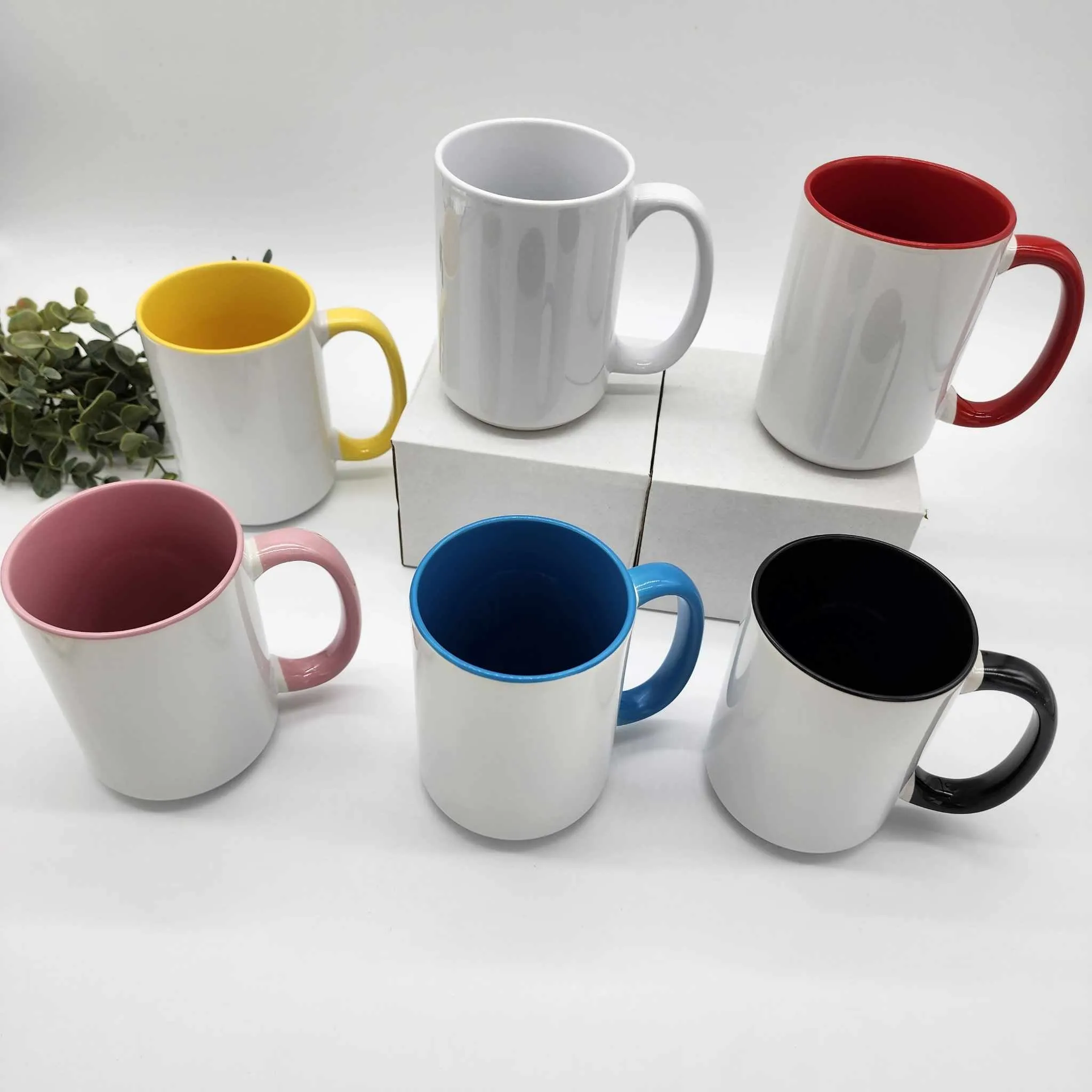 Coloured Inside/Handle 15oz Sublimation Mug - In Stock