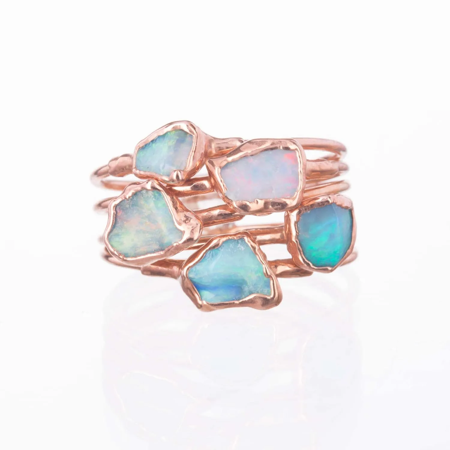 Dainty Raw Australian Opal Ring