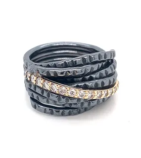 Diamond Bar Entwined Ring (R231)