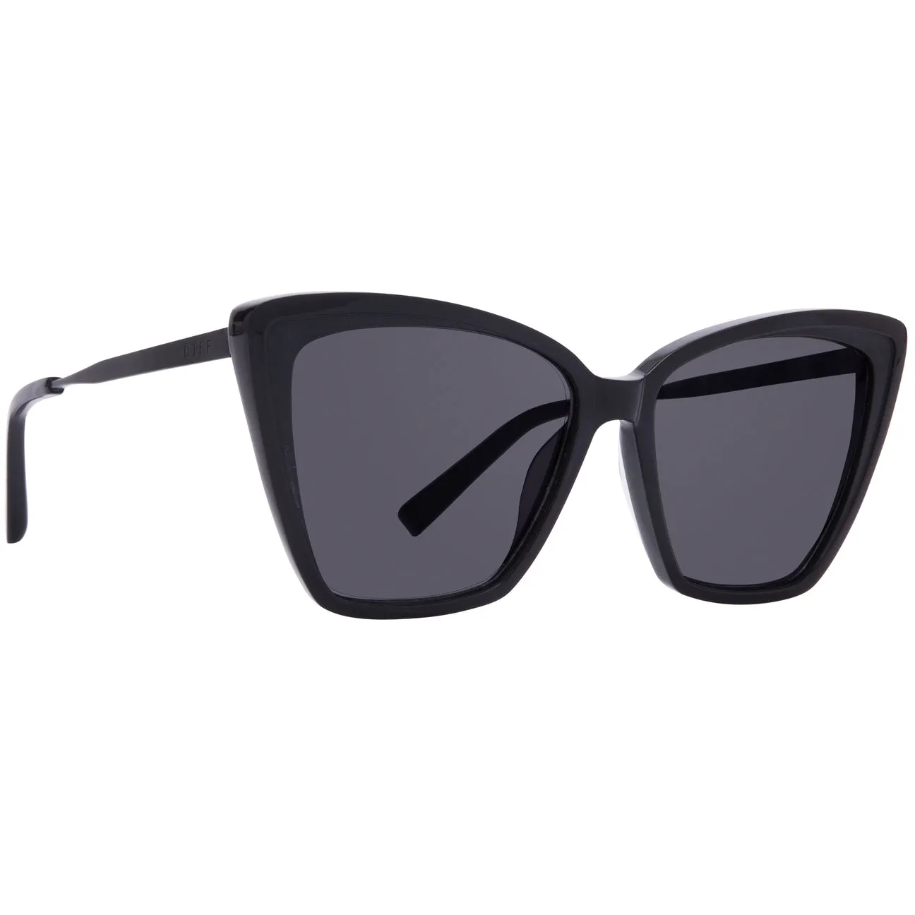 Diff Eyewear Becky II - Black   Dark Smoke   Polarized Sunglasses