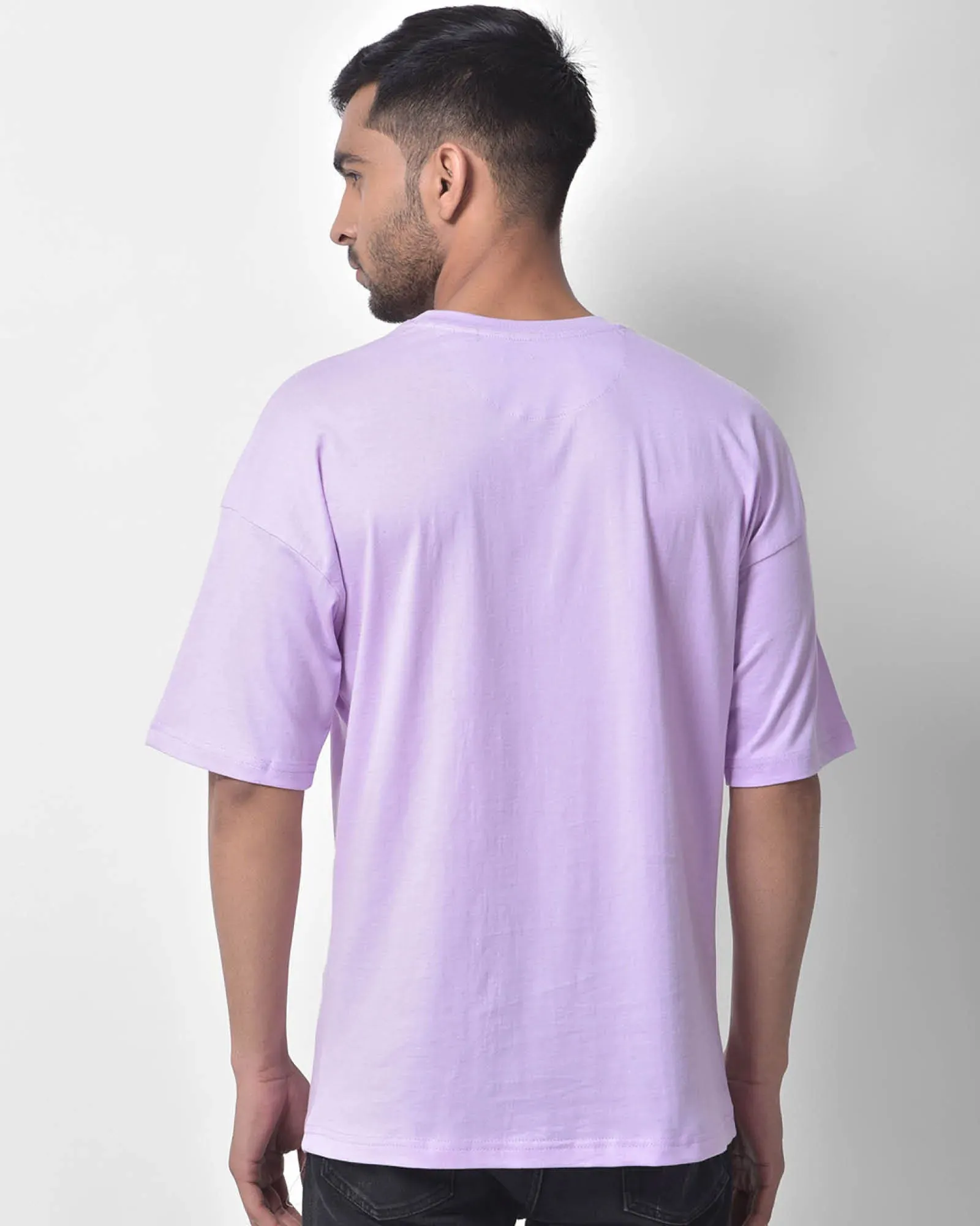 Drop Shoulder Crew Neck: Mauve Purple