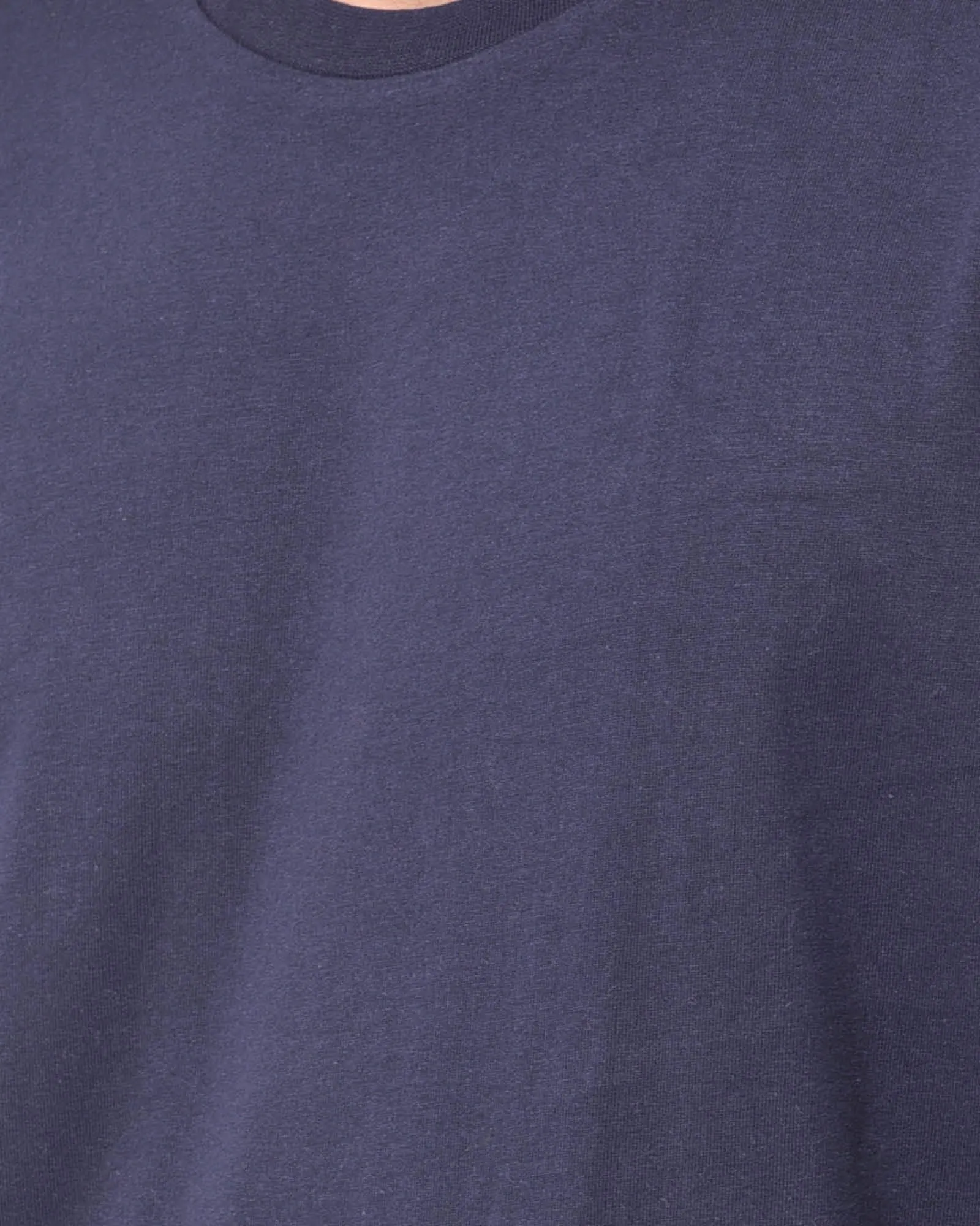 Drop Shoulder Crew Neck: Navy Blue