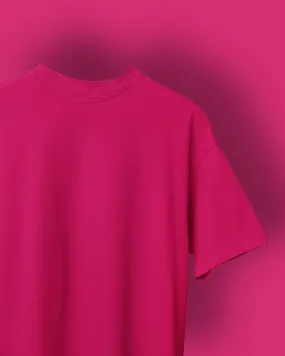 Drop Shoulder HW Crew Tee: Cerise