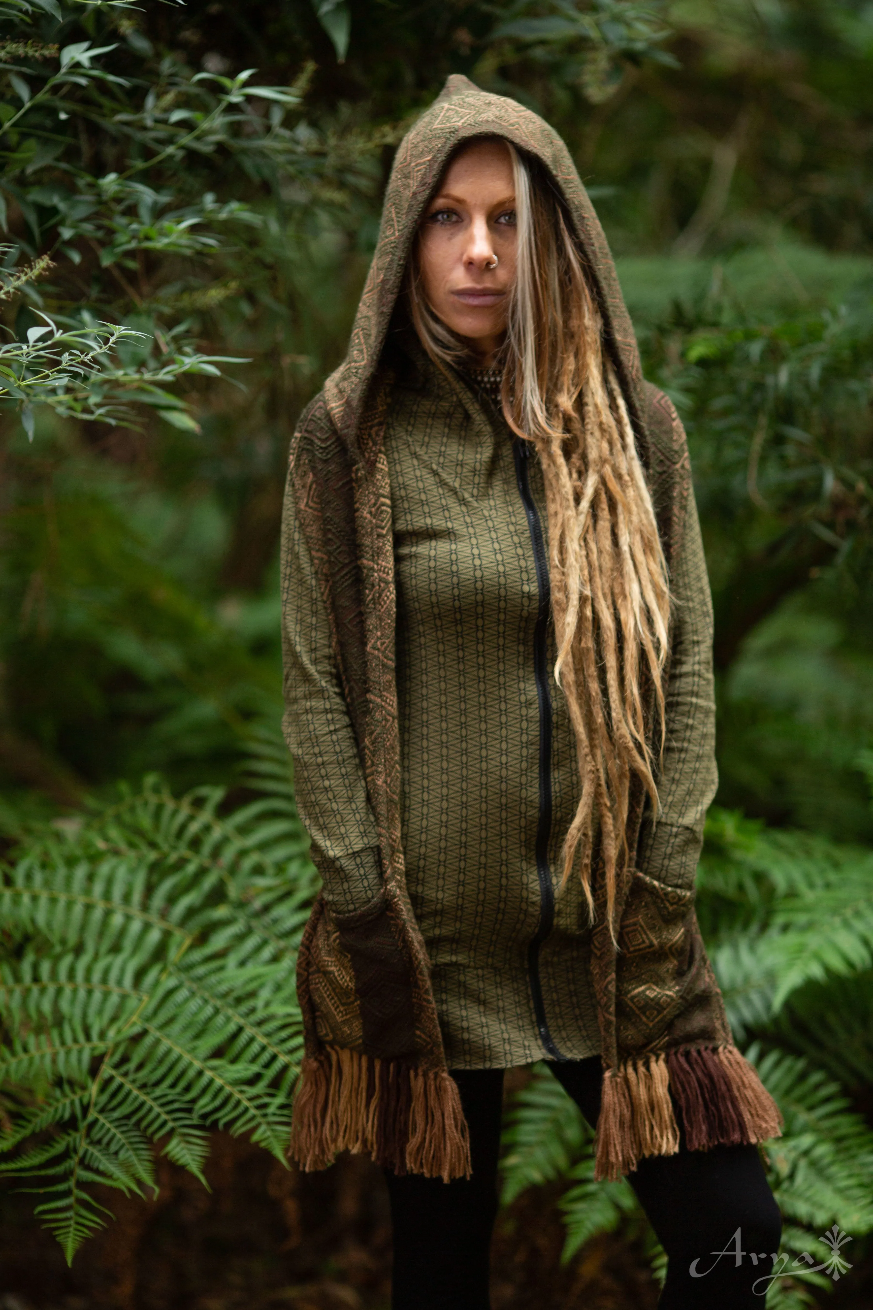 Earth Tribe Hoodie Scarf with Pockets