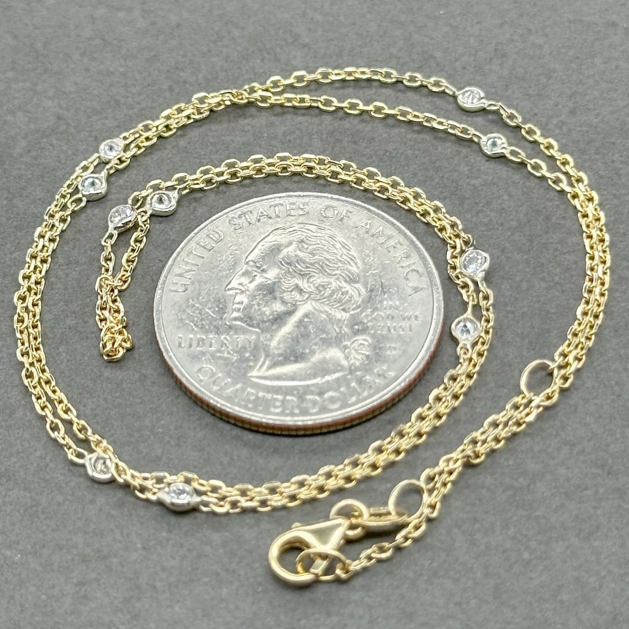 Estate 14K TT Gold 0.35ctw G-H/VS2-SI1 Diamonds By The Yard Necklace